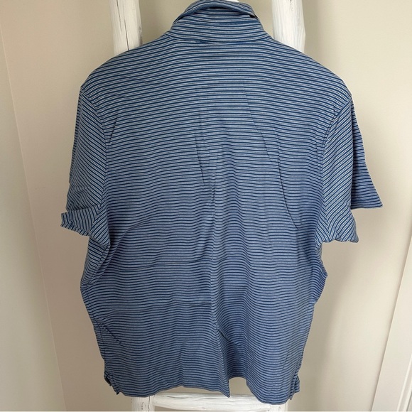 Michael Kors Blue Polo Shirt Classic Striped Design Size XL - Picture 2 of 9